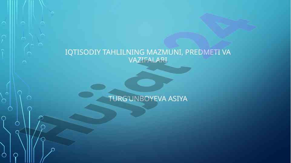 Iqtisodiy tahlilning ahmiyati va vazifalari