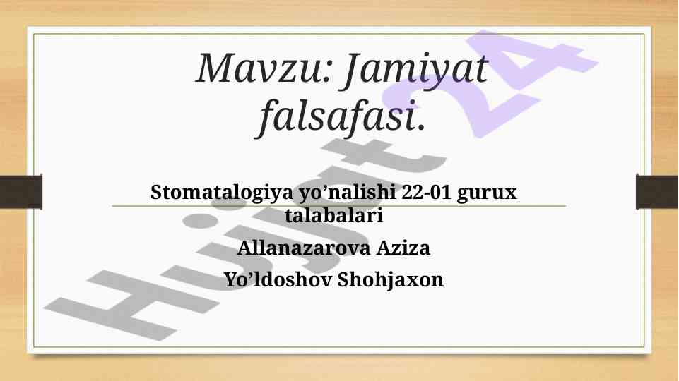 Jamiyat falsafasi va madaniyat tushunchalari