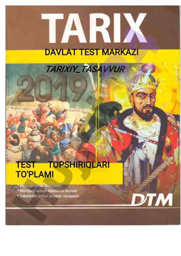 Test topshiriqlari to'plami o'zbekiston 2019
