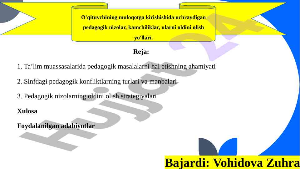 Pedagogik masalalarni hal etish ahamiyati va strategiyalar