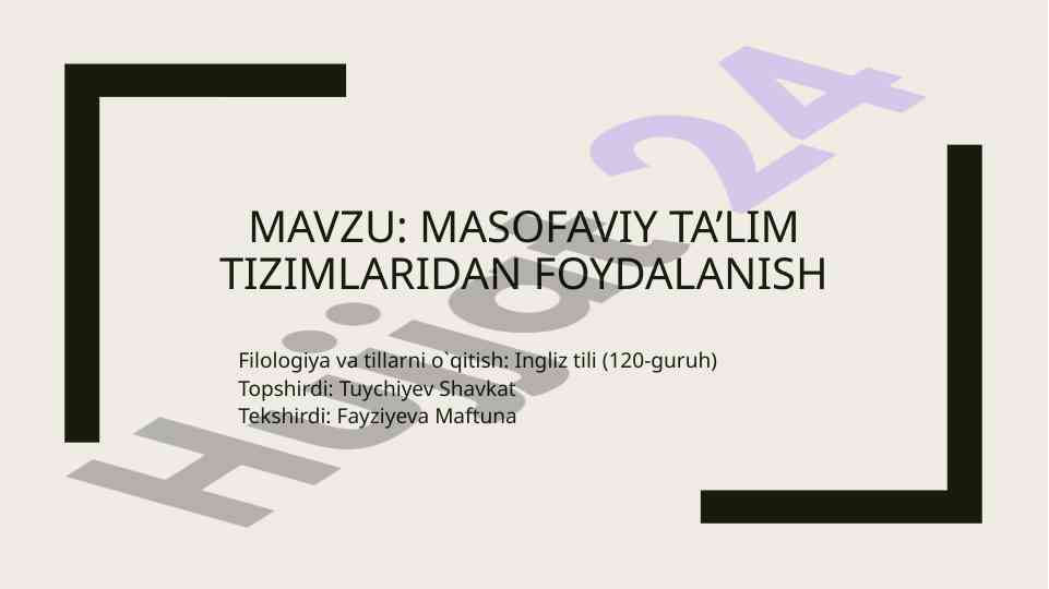 Masofaviy ta'lim tizimlari va ularning afzalliklari