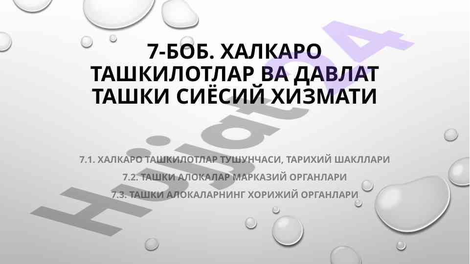 Xalqaro tashkilotlar va davlat tashqi siyosat