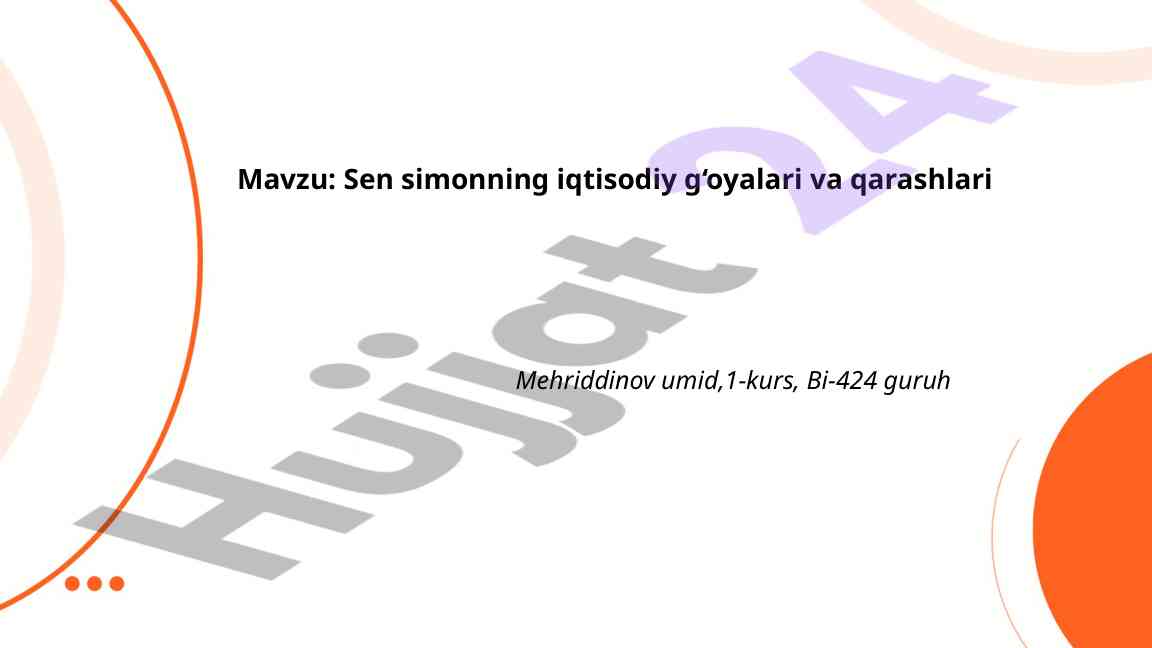 Sen Simonning Iqtisodiy G'oyalari Va Qarashlari