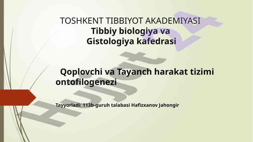 Tibbiy biologiya va gistologiya kafedrasi fenomenlari