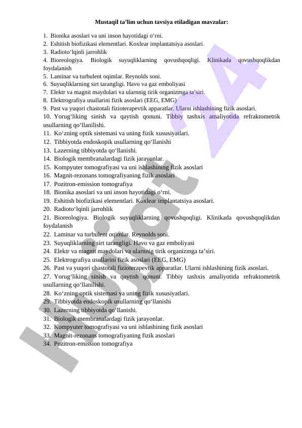 Bionika asoslari va inson hayotidagi o‘rni