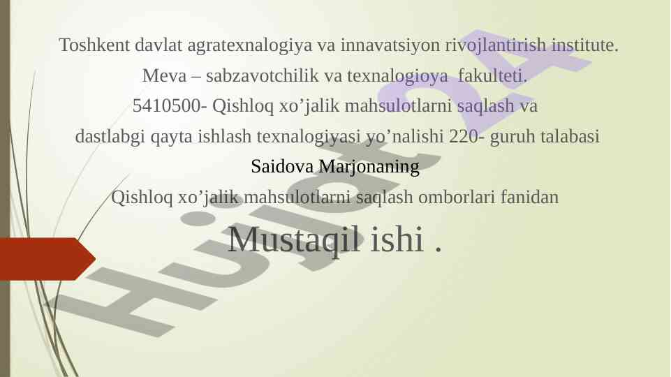 Zamonaviy saqlash omborlari tujulishi va jixozlari