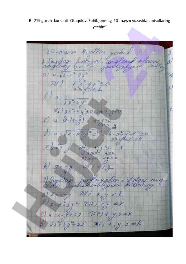 10-mavzu misollari yechimi va tahlili