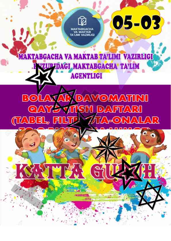 Bolalar davomatini qayd etish daftari 2023-2024