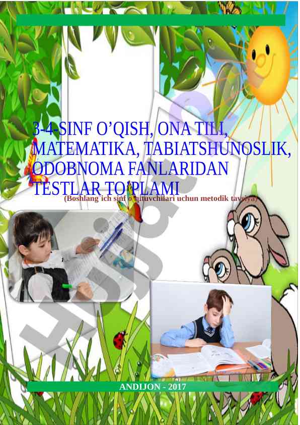 Boshlang`ich sinf o`qituvchilari uchun metodik tavsiya