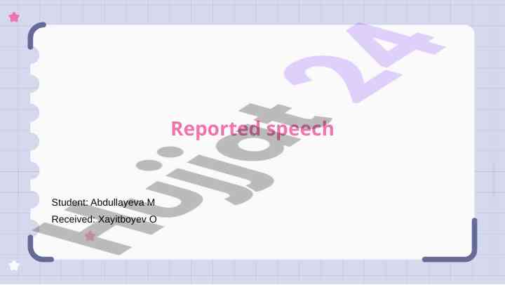 Understanding reported speech techniques and rules