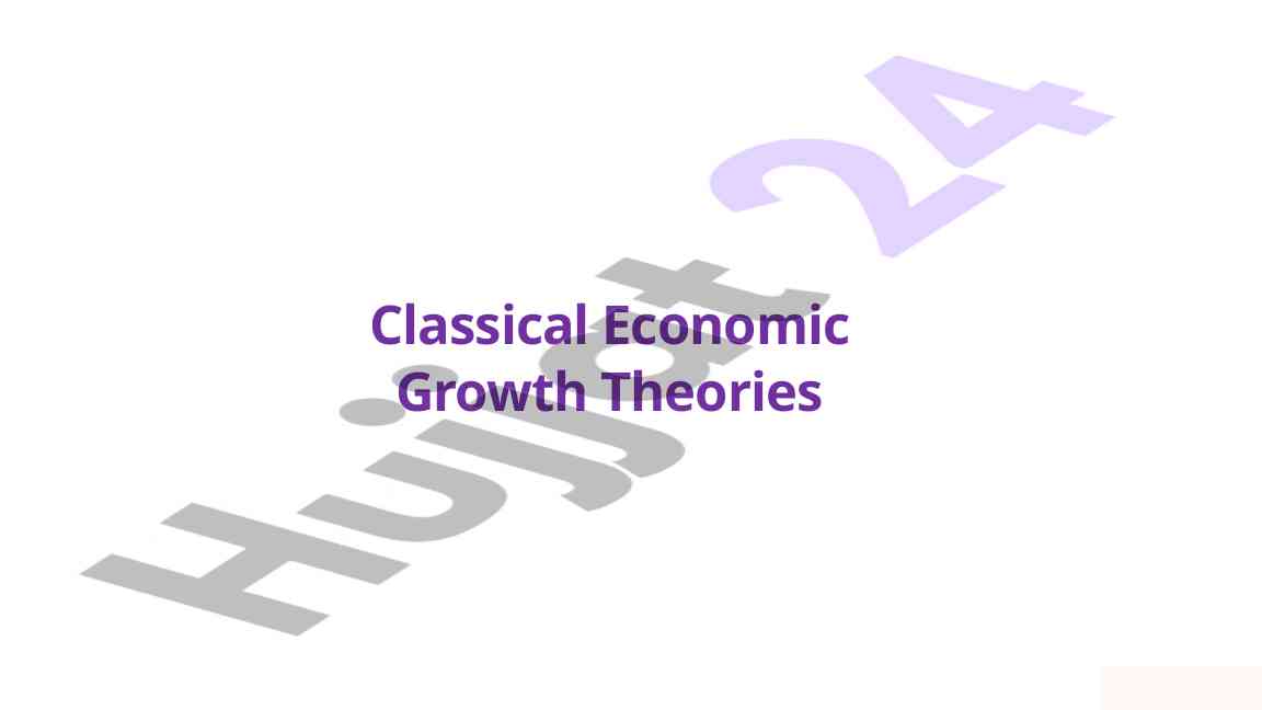 Classical economic growth theories analysis