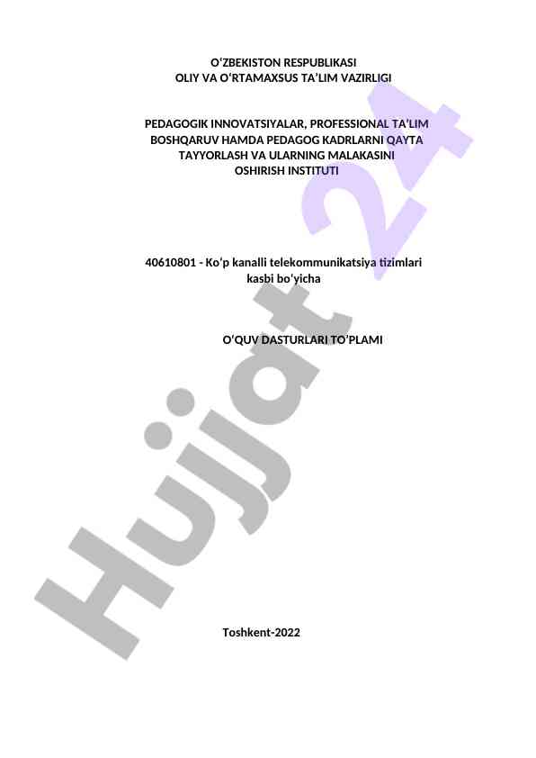 Ko‘p kanalli telekommunikatsiya tizimlari dasturi