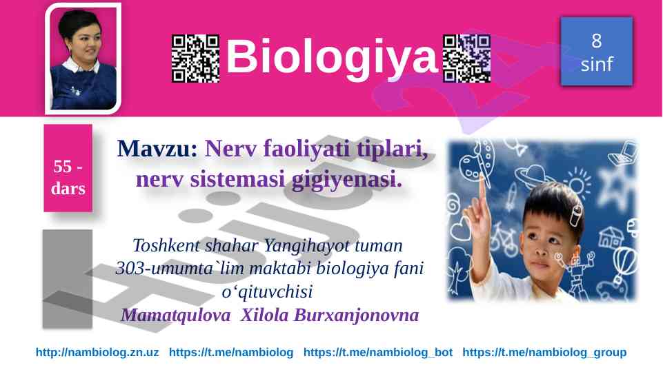 Nerv faoliyati tiplari va nerv sistemasi gigiyenasi