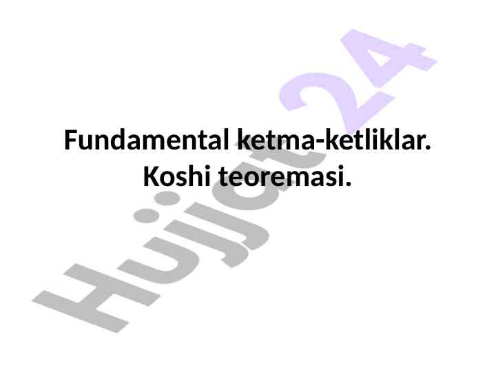Fundamental ketma-ketliklar va funksiya tushunchasi