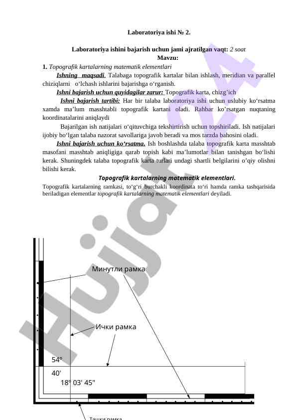 Topografik kartalarning matematik elementlari