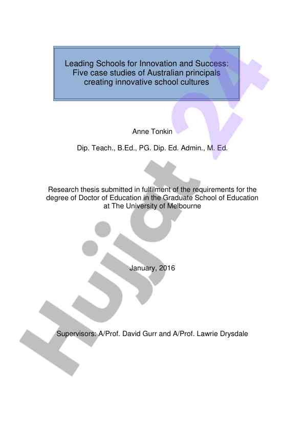 Leading schools for innovation and success case studies