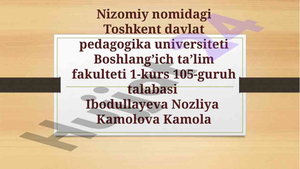 Pedagogik faoliyat bilan bog‘liq hujjatlar ustida ishlash