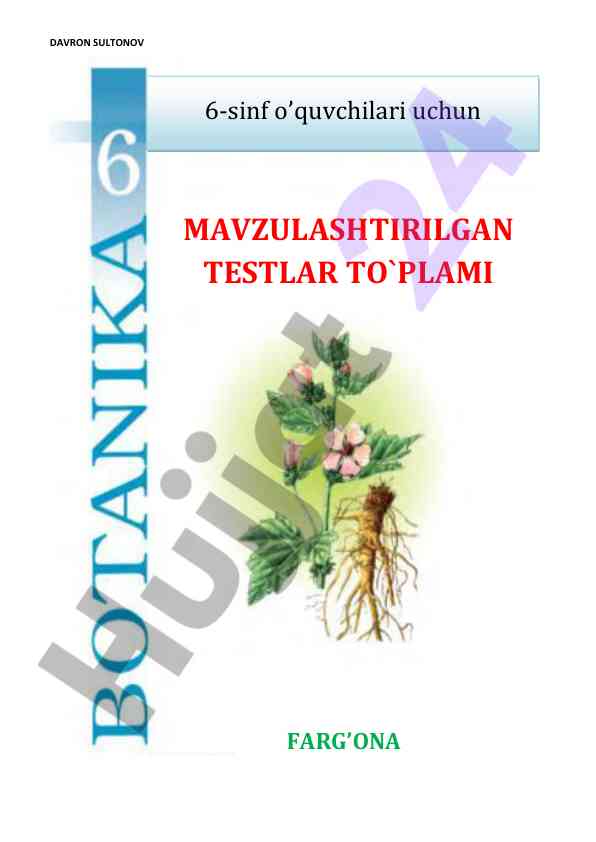 6-sinf o’quvchilari uchun mavzulashirilgan testlar