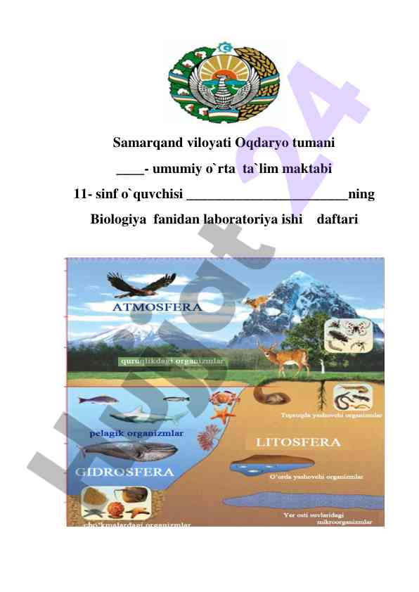 Biologiya fanidan laboratoriya ishi ta'lim dasturi