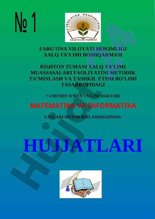 Matematika Va Informatika Fanlari Metod Birlashmasi