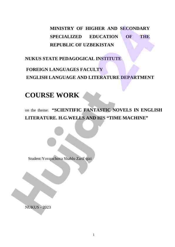 Ilmiy Fantastik Romanlar Haqida Kurs Ishlari