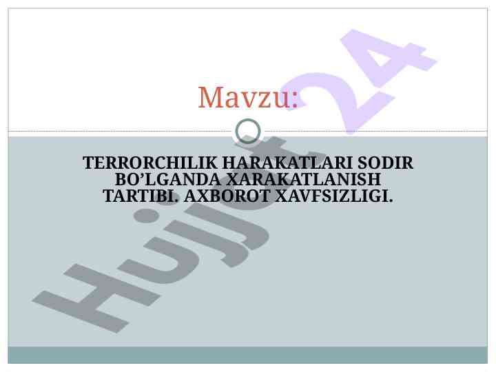 Terrorchilar harakatlari va axborot xavfsizligi