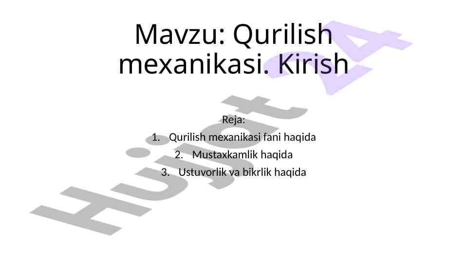 Qurilish mexanikasi: mustahkamlik va chidamlilik asoslari