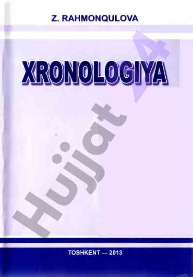 Xronologiya o'quv qo'llanma tarix ta'lim yo'nalishi