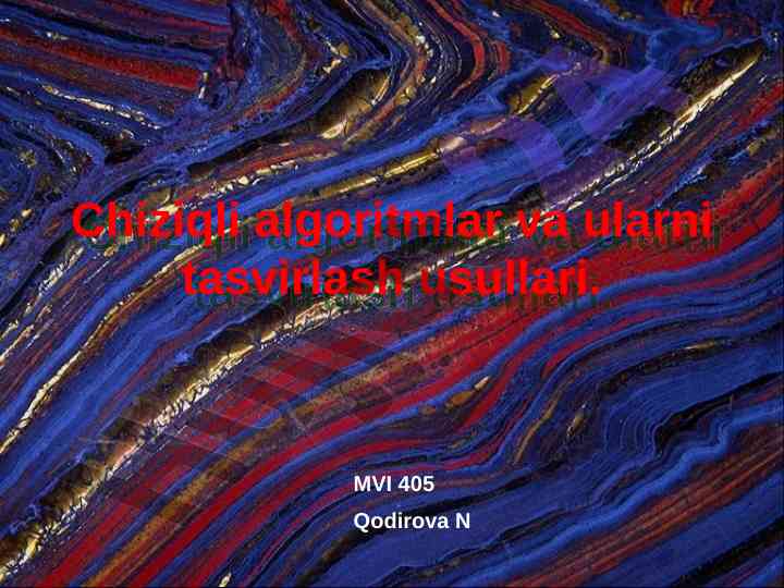 Chiziqli algoritmlar va tasvirlash usullari