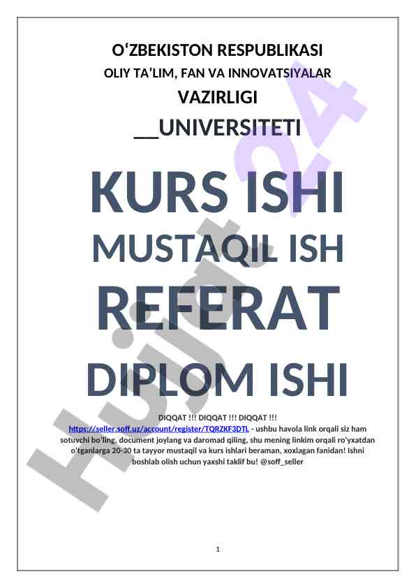Ma’lumotlar bazasini yaratish va rejalashtirish