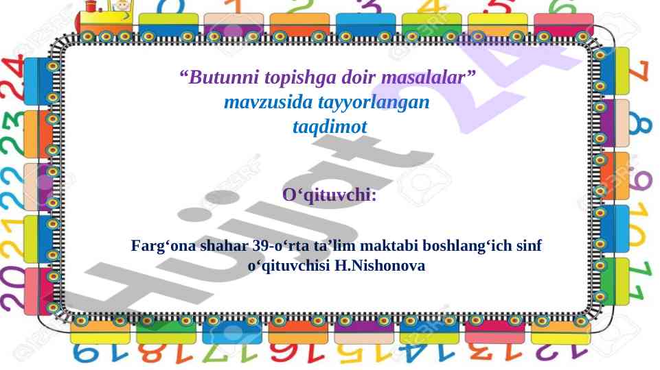 Butunni topishga doir masalalar taqdimoti