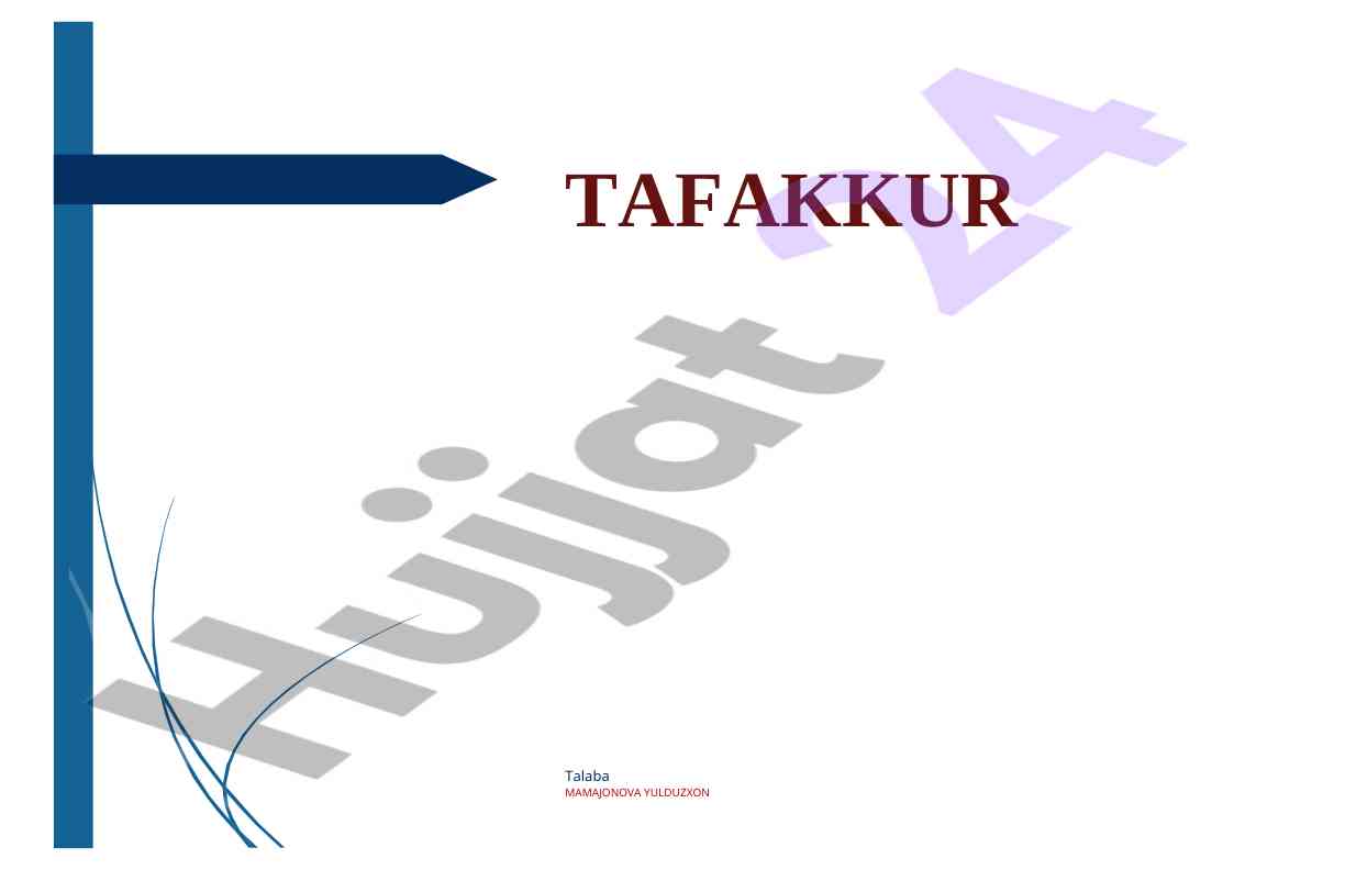 Tafakkur haqidagi savollar bilan test