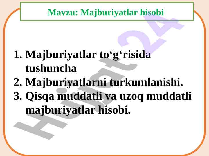 Majburiyatlar hisobi: qisqa va uzoq muddatli tushuncha