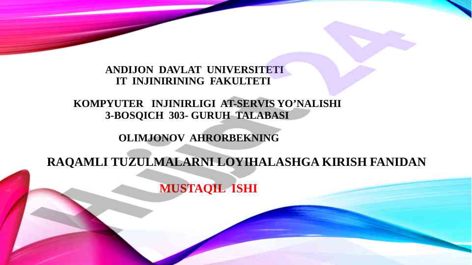 Multiplexer va demultiplexer sxemalarini loyihalash