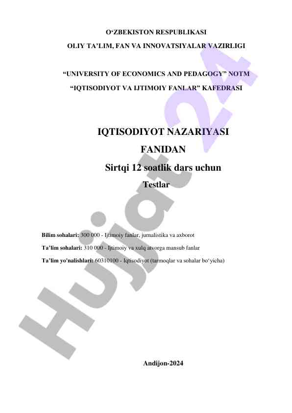 Makroiqtisodiyot fanidan testlar to‘plami