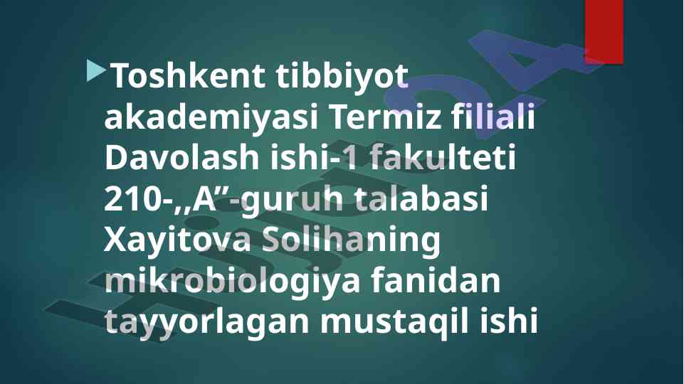 Zamburugli kassaliklarning qo'zg'atuvchilari