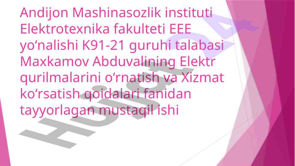 Payvandlash qurilmalarini o‘rnatish qoidalari