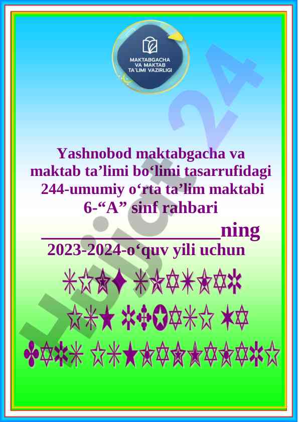 Sinf soati mashg‘ulotlari rejasi 2023-2024