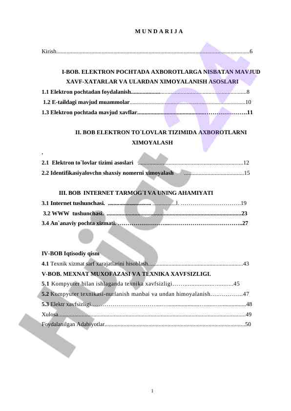 Elektron pochta va tizimlar xavfsizligi