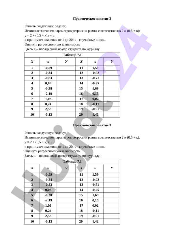 Regressiya tahlili bo'yicha amaliy mashg'ulot 3