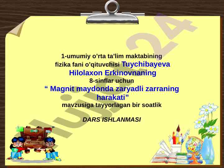 Magnit maydonda zaryadli zarraning harakati