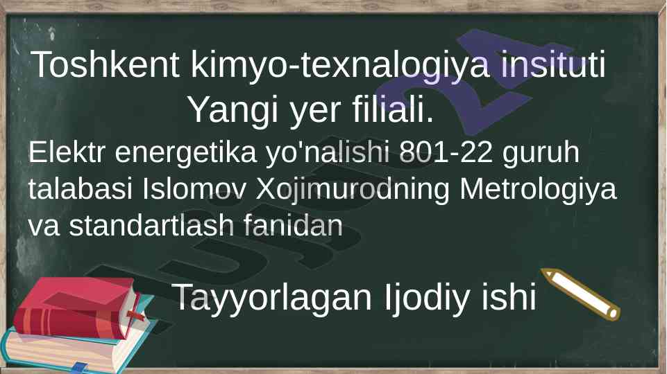 Standartlashtirish qonuni haqida ijodiy ish