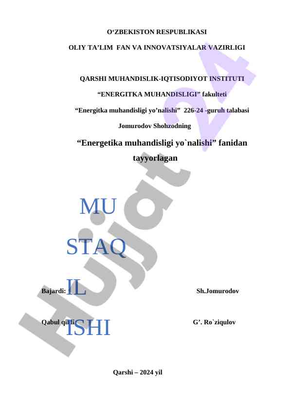 Gaz turbena qurilmalari tahlili