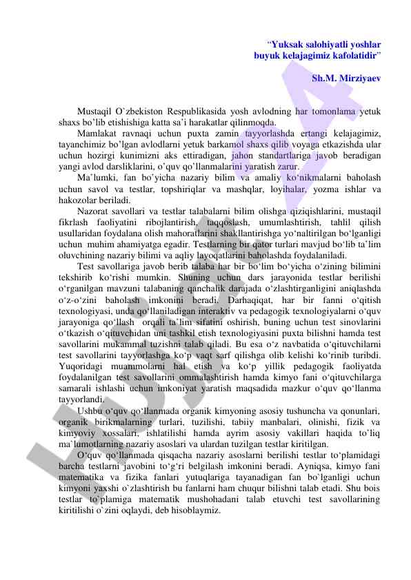 Yoshlar uchun yangi avlod darsliklari va o'quv qo'llanmalari