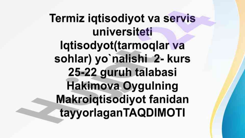 O’zbekiston to’lov balansi va iqtisodiy ta’sirlari