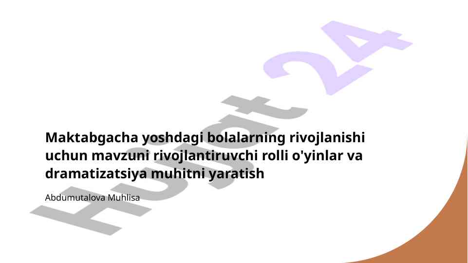 Rolli o'yinlar va bolalarning rivojlanishi