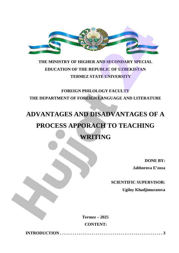 Advantages and disadvantages of a process approach to teaching writing
