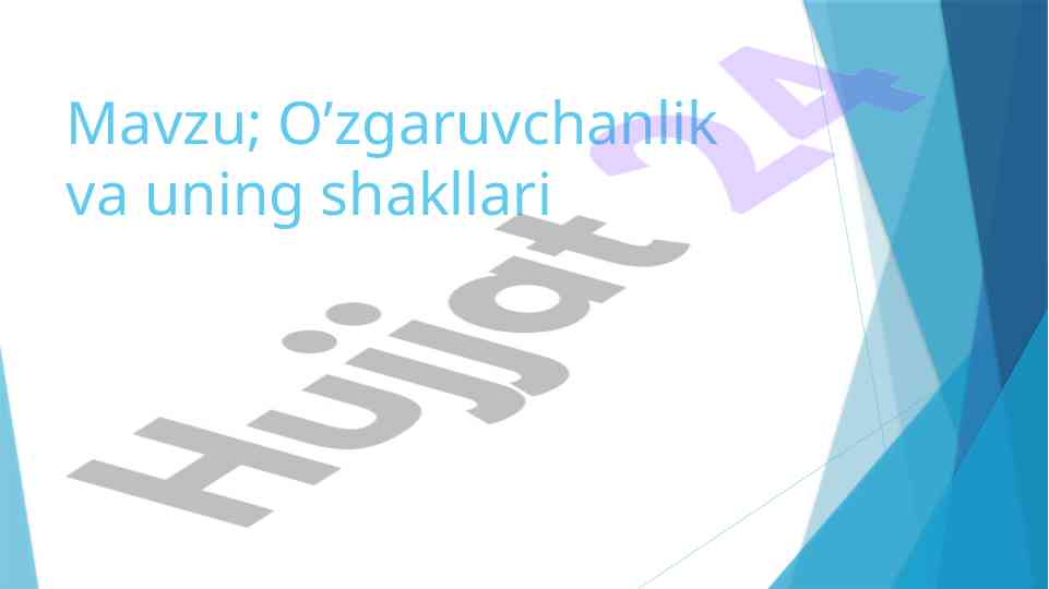 O’zgaruvchanlik va mutatsiya mexanizmi haqida maqola