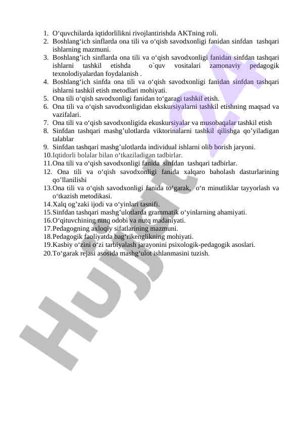 Boshlang‘ich sinflarda iqtidorni rivojlantirish usullari