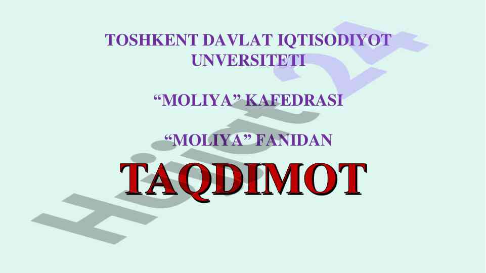 Moliyaviy siyosat bilan tanishing